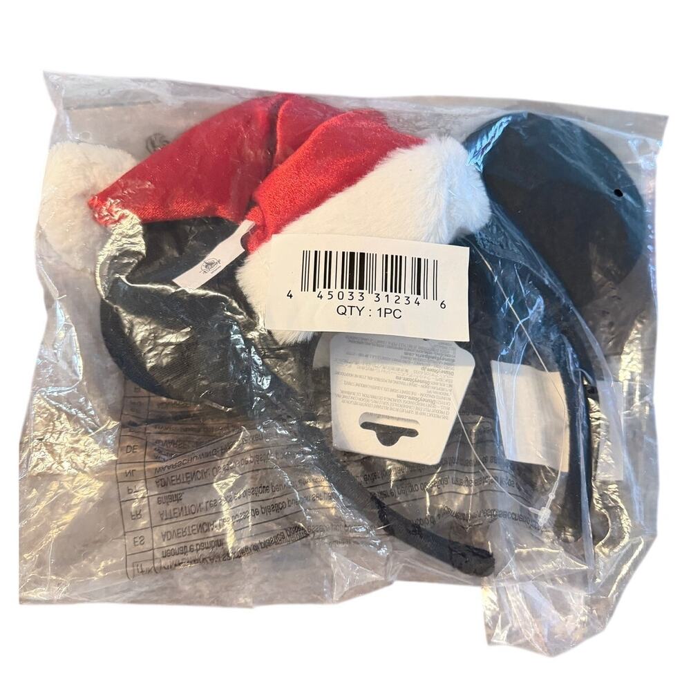 Disney Mickey Mouse Santa Hat Ears Headband Christmas Holiday Costume Accessory